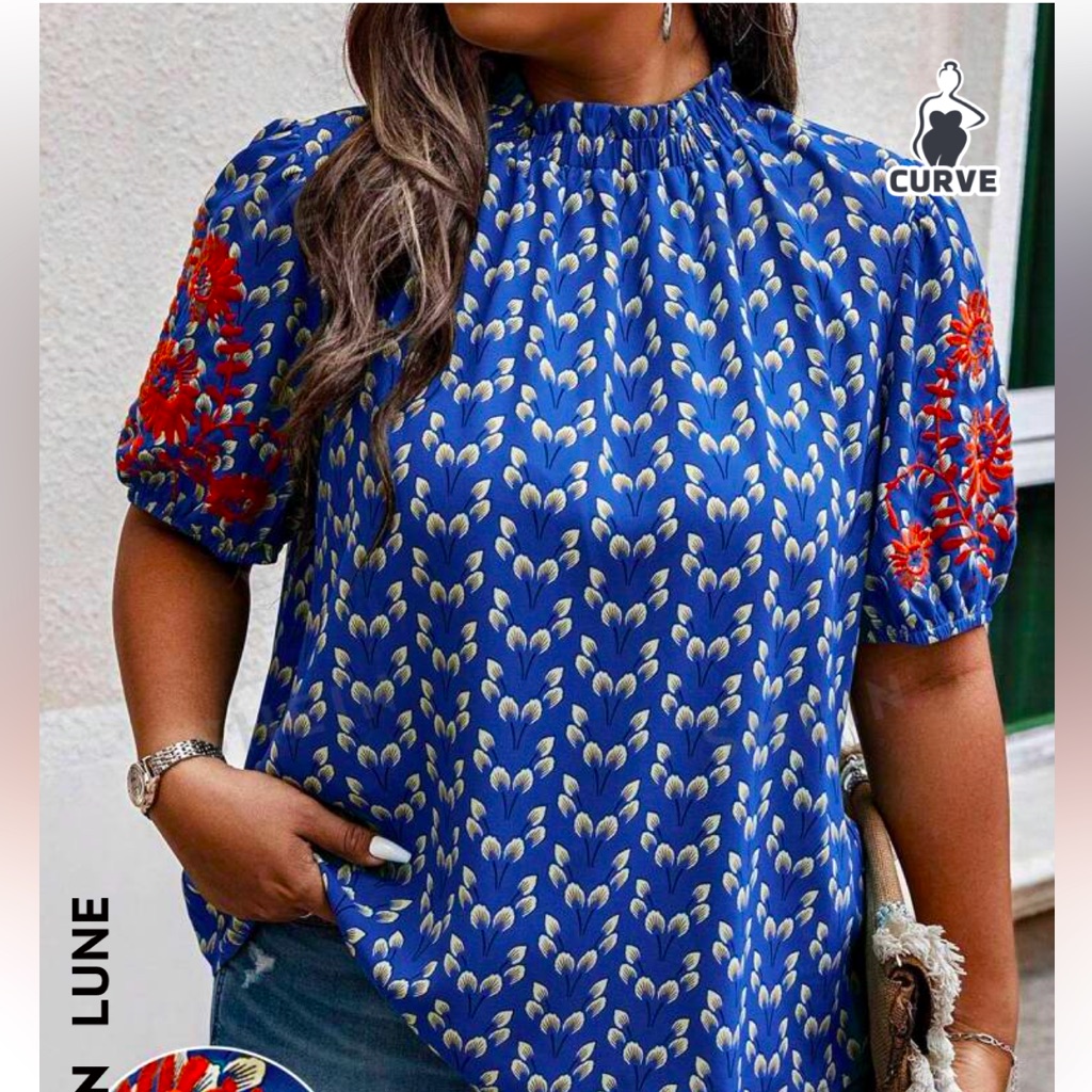 Two Shein Blue & Red Tops